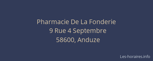 Pharmacie De La Fonderie