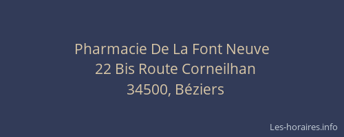 Pharmacie De La Font Neuve