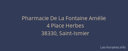 Pharmacie De La Fontaine Am&eacute;lie