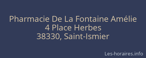 Pharmacie De La Fontaine Amélie