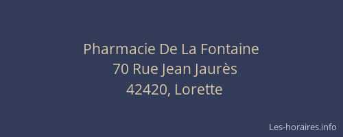 Pharmacie De La Fontaine