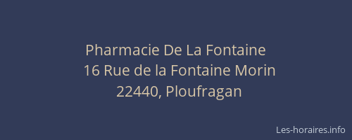 Pharmacie De La Fontaine