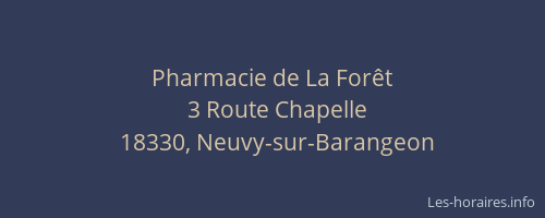 Pharmacie de La For&ecirc;t