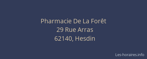 Pharmacie De La Forêt