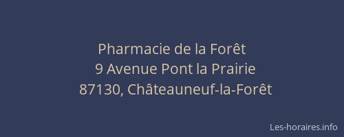 Pharmacie de la For&ecirc;t