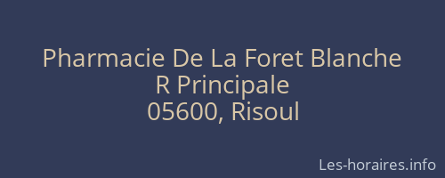 Pharmacie De La Foret Blanche