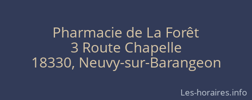 Pharmacie de La Forêt