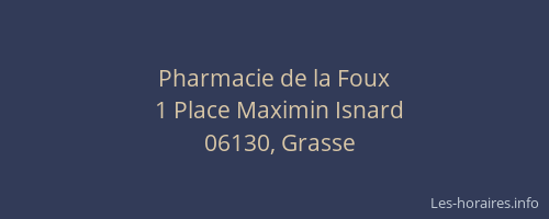 Pharmacie de la Foux