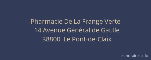 Pharmacie De La Frange Verte