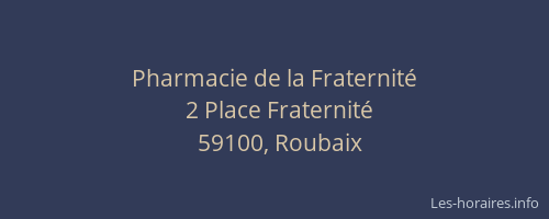 Pharmacie de la Fraternité