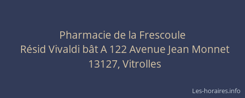 Pharmacie de la Frescoule