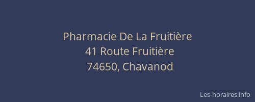 Pharmacie De La Fruiti&egrave;re