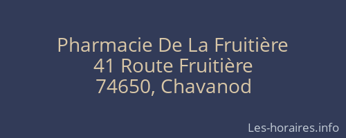 Pharmacie De La Fruitière