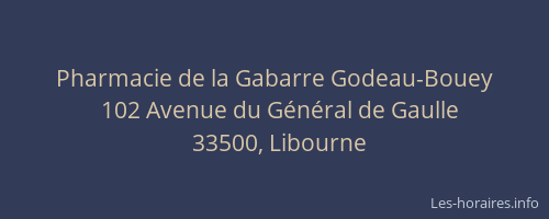 Pharmacie de la Gabarre Godeau-Bouey