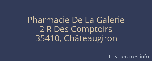 Pharmacie De La Galerie