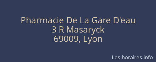 Pharmacie De La Gare D'eau