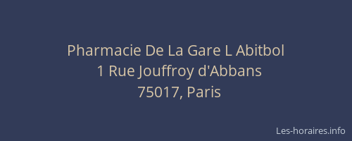 Pharmacie De La Gare L Abitbol