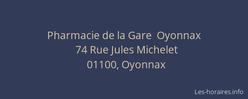 Pharmacie de la Gare  Oyonnax