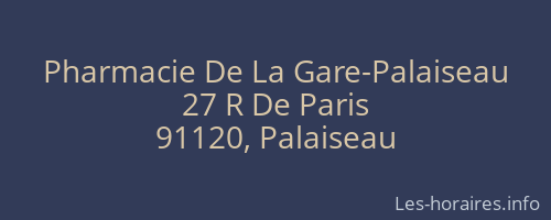 Pharmacie De La Gare-Palaiseau