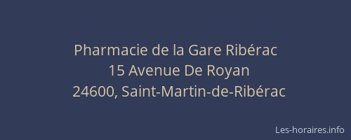 Pharmacie de la Gare Rib&eacute;rac