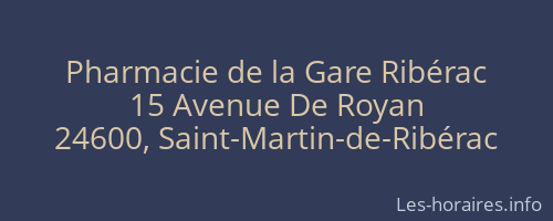 Pharmacie de la Gare Ribérac
