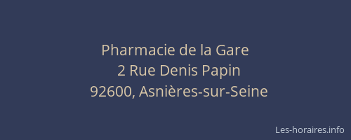 Pharmacie de la Gare