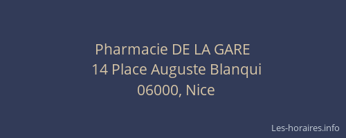 Pharmacie DE LA GARE