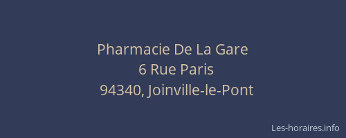 Pharmacie De La Gare