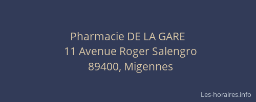 Pharmacie DE LA GARE