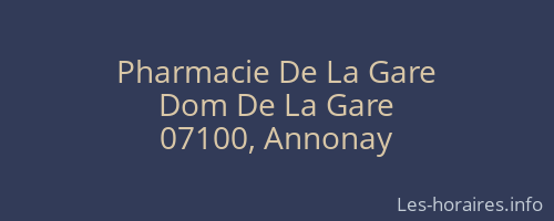Pharmacie De La Gare