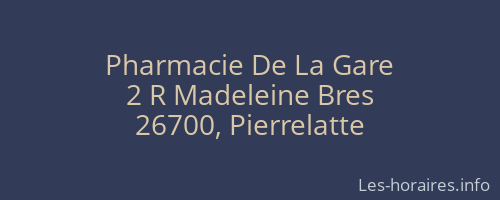Pharmacie De La Gare