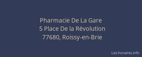Pharmacie De La Gare