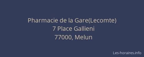 Pharmacie de la Gare(Lecomte)