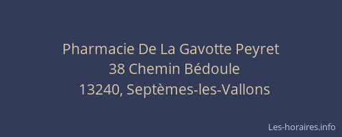 Pharmacie De La Gavotte Peyret