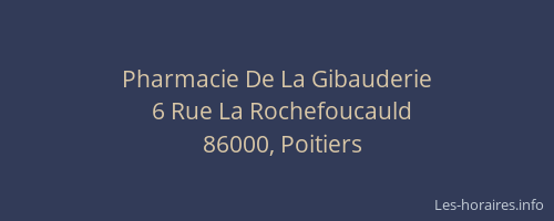 Pharmacie De La Gibauderie