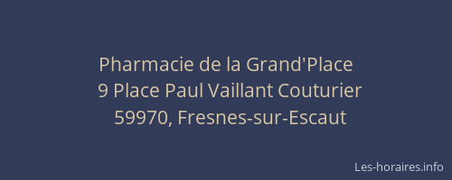 Pharmacie de la Grand'Place