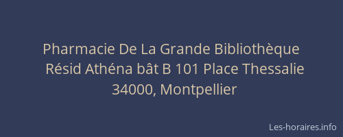 Pharmacie De La Grande Bibliothèque