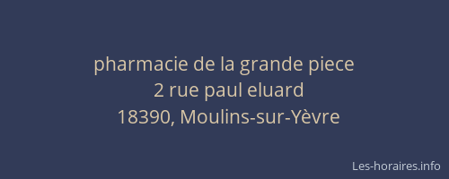 pharmacie de la grande piece