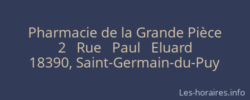 Pharmacie de la Grande Pièce