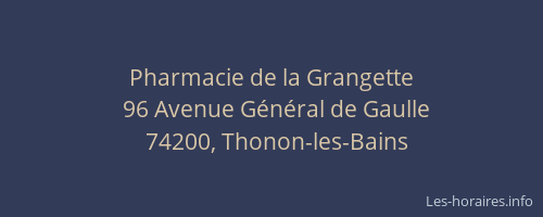 Pharmacie de la Grangette