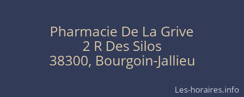 Pharmacie De La Grive