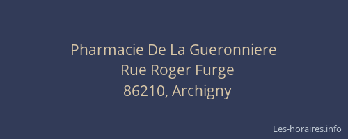 Pharmacie De La Gueronniere