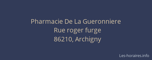 Pharmacie De La Gueronniere