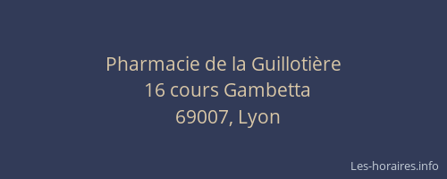 Pharmacie de la Guillotière
