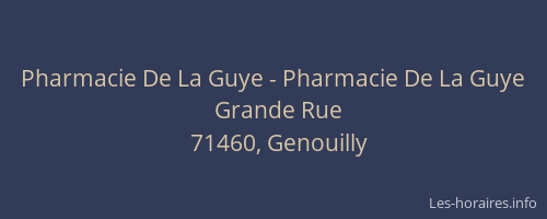 Pharmacie De La Guye - Pharmacie De La Guye
