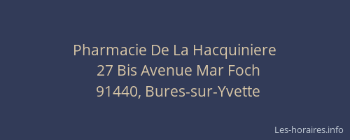 Pharmacie De La Hacquiniere