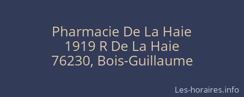 Pharmacie De La Haie