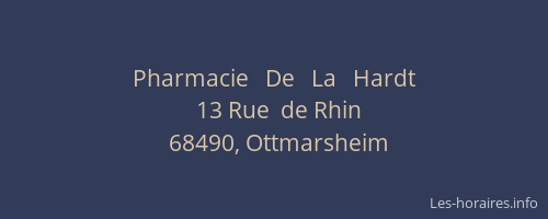 Pharmacie   De   La   Hardt