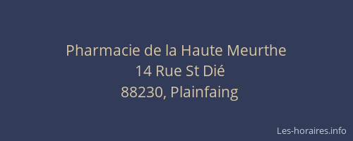 Pharmacie de la Haute Meurthe