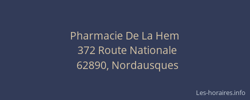 Pharmacie De La Hem